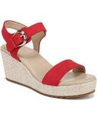 Naturalizer - S Stella Open Toe Wedge Sandal Crantini Red 9 M - Lyst