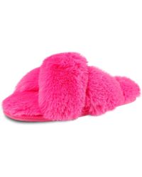 Jessica Simpson - Plush Cross Band Slide Slipper - Lyst