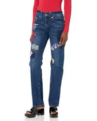 True Religion - Ricki Relaxed Straight Jean With Patches - Lyst