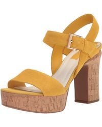 Franco Sarto - S Scarlett Platform Sandal Sunset Yellow Suede 5 M - Lyst