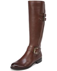 Naturalizer - S Jessie Knee High Buckle Detail Riding Boots Chocolate Brown Leather 9 W - Lyst