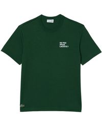 Lacoste - Short Sleeve Classic Fit Tee Shirt W/graphics On Front And Back - Lyst