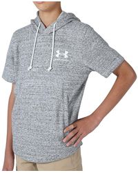 Under Armour - S Rival Terry Short-sleeve Hoodie - Lyst
