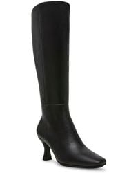 Anne Klein - Perfection Zipper Leather Knee-High Boots - Lyst