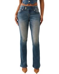 TRUE RELIGION - Joey Low Rise Flare Jeans | Vintage Denim With Flap Pockets & Iconic Stitching | Radiant Pearl - Lyst