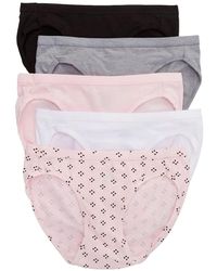 Hanes - S 5-pack Ultimate Comfortsoft Stretch Panty Bikini Style Underwear - Lyst
