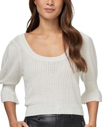 PAIGE - Magnolia Sweater Scoop Neckline Elbow Length Puff Sleeve In Ivory - Lyst