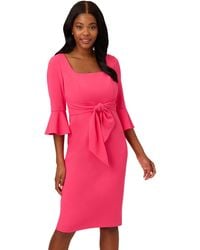 Adrianna Papell - Bell Sleeve Tie Front Dress (Camellia) Dress - Lyst