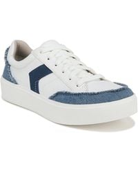 Dr. Scholls - S Madison Lace Platform Lace Up Sneaker White/blue Denim 7.5 M - Lyst