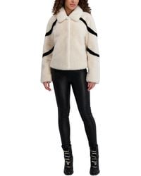 Karl Lagerfeld - Paris Short Faux Fur Coat White Black - Lyst