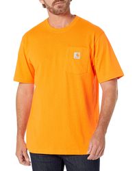 Carhartt - Mensloose Fit Heavyweight Short-sleeve Pocket T-shirtbrite Orange2x-large Tall - Lyst