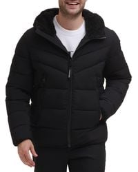 Calvin Klein - Winter Coat-puffer Stretch Jacket With Sherpa Hood - Lyst