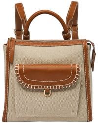 Fossil - Parker Leather & Fabric Mini Backpack Purse Handbag - Lyst