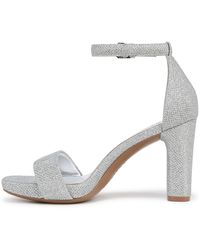 Naturalizer - S Joy Ankle Strap Heeled Dress Sandal Silver Metallic Fabric 9 M - Lyst