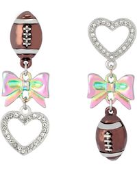 Betsey Johnson - Kick Off Football Mismatch Earrings - Lyst