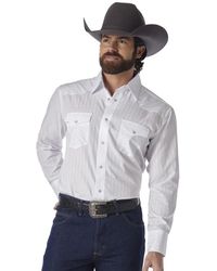 Wrangler - Tall Sport Western Snap Shirt Dobby Stripe - Lyst