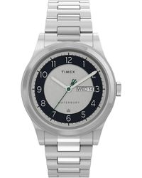 Timex - Waterbury Traditional Day/Date 39mm Stainless Steel Bracelet Watch Stainless-Steel/Silver-Tone - Lyst