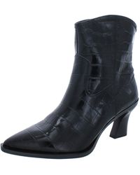 Franco Sarto - Sarto S Gwenyth Pointed Toe Ankle Boot Black Croc Print Leather 11 M - Lyst