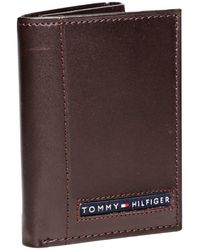Tommy Hilfiger - Genuine Leather Slim Trifold Wallet With Id Window - Lyst