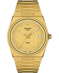 Tissot - S Prx 316l Stainless Steel Case With Yellow Gold Pvd Coating Quartz Watch - Lyst