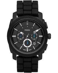 Fossil - Machine Quartz Stainless Steel And Silicone Chronograph Watch - Lyst