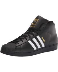 adidas pro model black white stripes