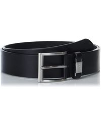 BOSS - Boss Thick Silver Buckle Smooth Leather Belt - Lyst