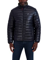 Nautica - Water Resistant Jacket Long Sleeve Zip Up Sherpa Lined Quilted Stretch Coat - Lyst