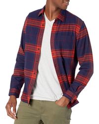 Amazon Essentials - Slim-fit Long-sleeve Plaid Flannel Shirt - Lyst