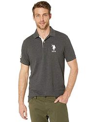 Polo Assn Mens Short-Sleeve Polo Shirt with Applique U.S