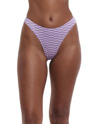 Gottex - Flirtt Check It Out Multicolor Geometric Abstract Print Swim Bikini Bottom With Mid-rise Pant Back Coverage - Lyst