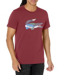 Lacoste - Short Sleeve Graphic Croc Print Ultra Dry T-shirt - Lyst