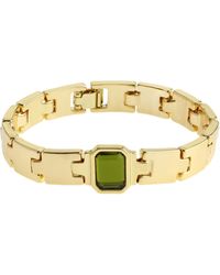 Steve Madden - Olivine Stone Gem Watch Chain Bracelet - Lyst