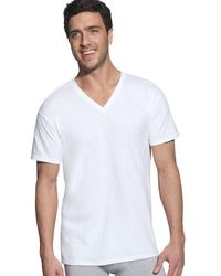 Hanes V Neck White T Shirts for Men 