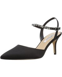 nina black satin pumps