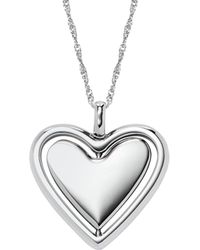 Fossil - Legacy Heart Stainless Steel Rotating Pendant Necklace - Lyst