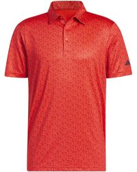 adidas - S Ultimate365 Allover Print Golf Polo Shirt Red - Lyst