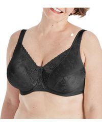 Playtex - Secrets Love My Curves Signature Floral Underwire Full Coverage Bra Us4422 Real Black - Lyst