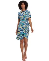 Maggy London - Short Sleeve Draped Front Matte Jersey Dress Career Office Workwear Event Occasion Guest Of - Lyst