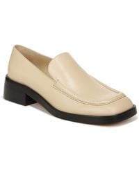 Vince - S Doris Block Heel Loafer Macadamia Beige Leather 5 M - Lyst