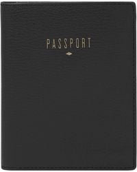Fossil - Passport Leather Wallet Rfid Blocking Travel Passport Holder Case - Lyst