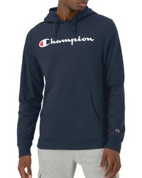 Champion - , Midweight, Soft And Comfortable T-shirt Hoodie For , Navy Script, X-large - Lyst