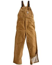 carhartt quilt lined sandstone bib overalls