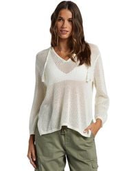 Roxy - After Beach Break Hooded Poncho Sweater Pullover - Lyst