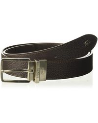 Lacoste - Mens Engraved-bucke Reversible Pebble Leather Belt - Lyst