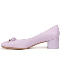 Franco Sarto - S Natalia Square Toe Block Heel Pumps With Bow Lilac Purple Leather 5.5 M - Lyst
