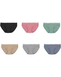 Hanes - Womens Ribbed Cotton Underwear 6-pack Hipster Panties - Lyst