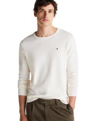 Tommy Hilfiger - Cotton Solid Crewneck Sweater Lightweight - Lyst