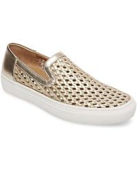 STEVEN by Steve Madden Ramsey Leather Sneaker 10 Gold Multi