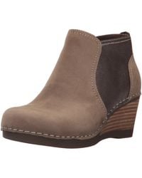 dansko susan nubuck leather wedge bootie
